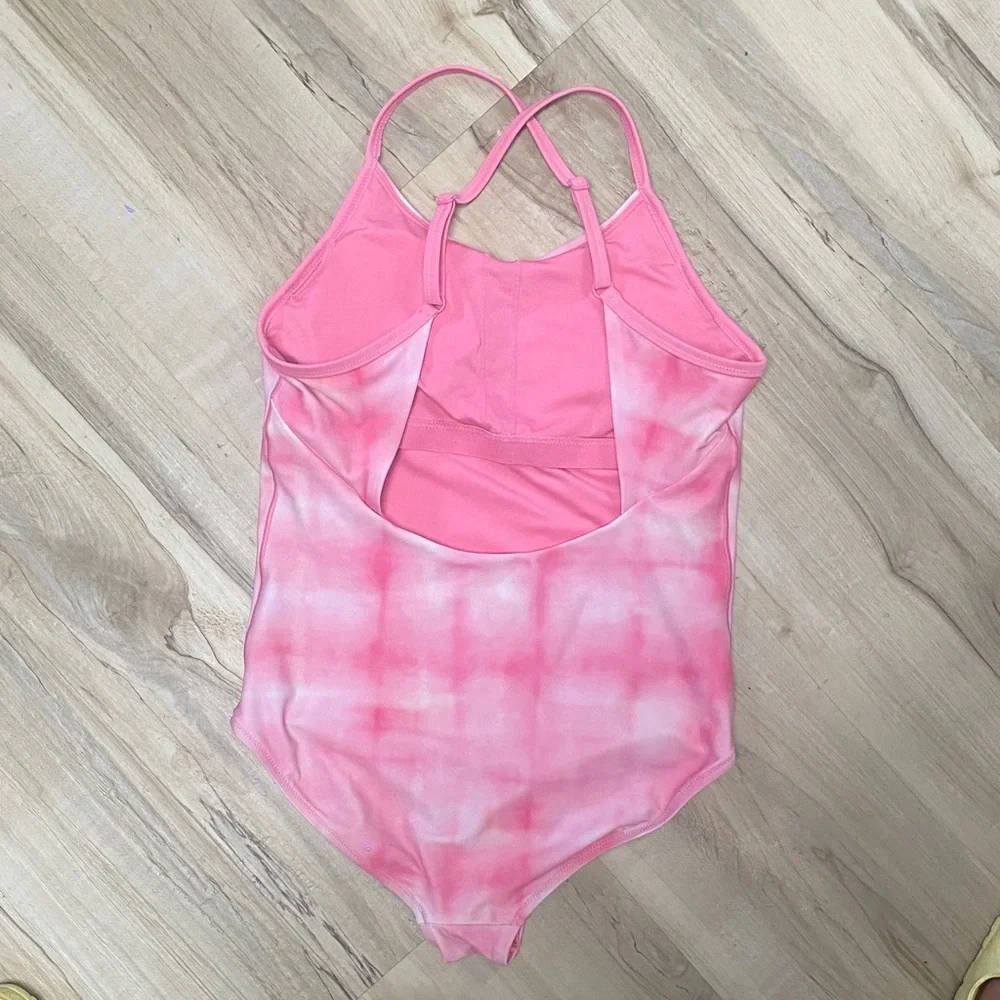 Athleta Kids Pink and White Swim One Piece - Picture 2 of 4